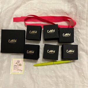 Catbird jewelry boxes, Vito’s ribbon, sticker and pen